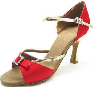 Crystal Dance Jazz Latin 3 High Heel Shoes Red  
