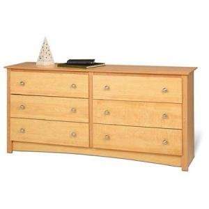  Sonoma Condo 6 Drawer Dresser in Maple Finish By Prepac 