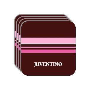 Personal Name Gift   JUVENTINO Set of 4 Mini Mousepad Coasters (pink 