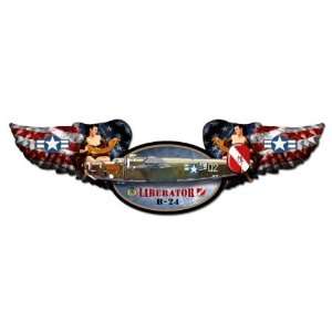  Liberator Aviation Winged Oval Metal Sign   Victory 