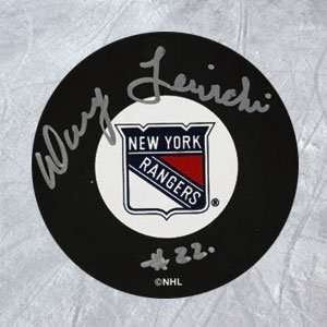  DANNY LEWICKI New York Rangers SIGNED Hockey Puck: Sports 