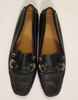 Womens TODS shoes loafer driving shoe in black leather sz 39 9  