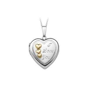  I Love You Heart Locket in 14kt. Two Tone Gold Jewelry