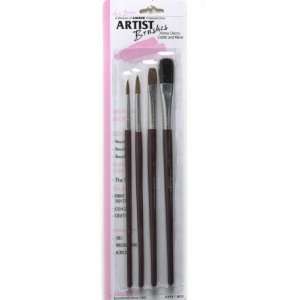  Le Jour Red Sable & White Camel Brushes Set of 4