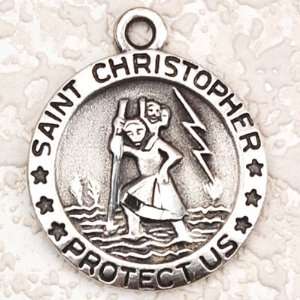   St Christopher Medal Charm Pendant Religious Necklace Gift Patron