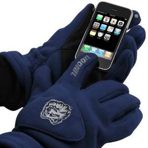   UCONN Huskies Tec Touch Fleece Gloves   Navy Blue: Sports & Outdoors