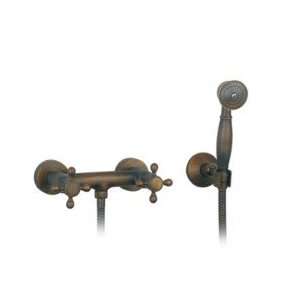  Wall Mount Antique Brass Shower Faucet Set