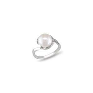 ZALES Cultured Freshwater Pearl and Diamond Accent Frame Ring in 10K 