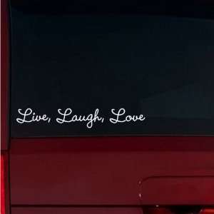  Live, Laugh, Love Window Decal (White): Automotive