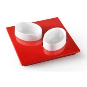  Finger Food Set   Square Tray and 2 Bowls Kitchen 