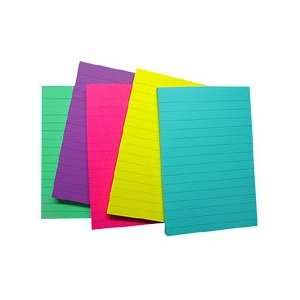    Adhesive Notes, Ruled, 4x6, 5/PK, Extreme Colors   Sold as 1 PK 