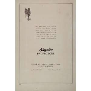   Movie Projector International Corp.   Original Print Ad Home