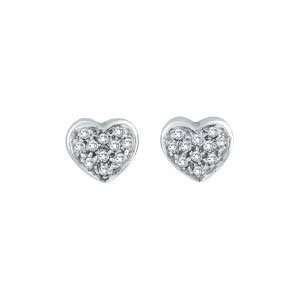   Sterling Silver Pave CZ Heart Stud Earrings: Overstock Silver: Jewelry