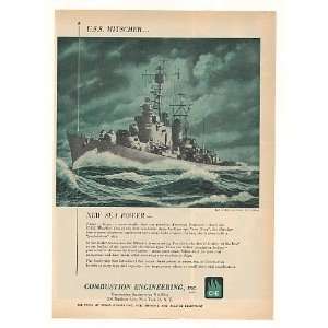   Navy USS Mitscher Ship Combustion Engineering Print Ad