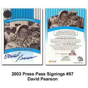    Press Pass Signings 03 David Pearson Card: Sports & Outdoors