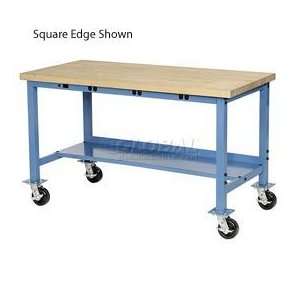  60x30 Maple Safety Edge Mobile Packaging Power Apron Bench 
