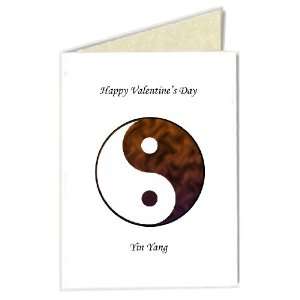   Day Greeting Card   Yin Yang (Brown/White)with Chinese Proverb