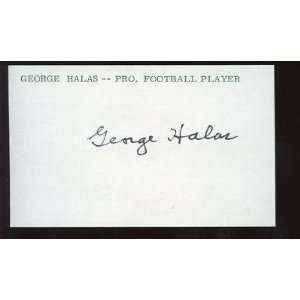 George Halas Chicago Bears Owner Autographed / Signed Index Card 