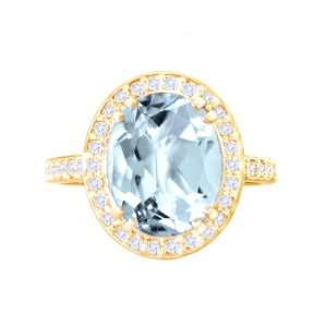  14K Yellow Gold Large Oval Gemstone and Diamond Engagement 