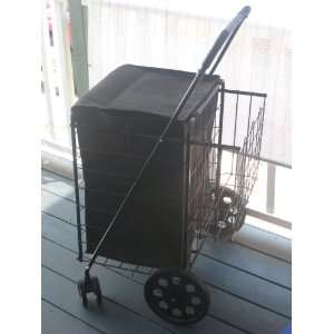   FOLDING SHOPPING/LAUNDRY CART with Double Basket Cart   Blue: Home