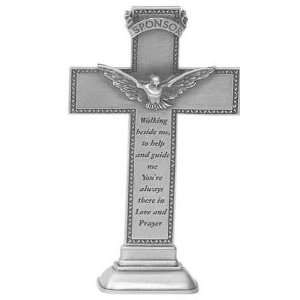  6 Inch Fine Table Pewter Sponsor Confirmation Cross 