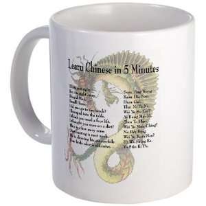  Learn Chinese in 5 minutes. Funny Mug by  