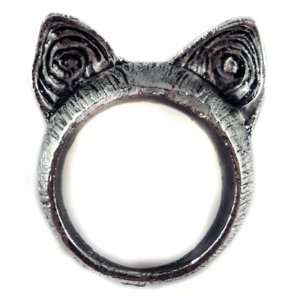  Unique Retro Style Cute Cat Ears Ring   Color: Nickel 