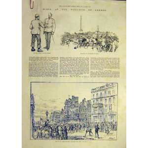  1886 Riots West End London University Club Mob Print
