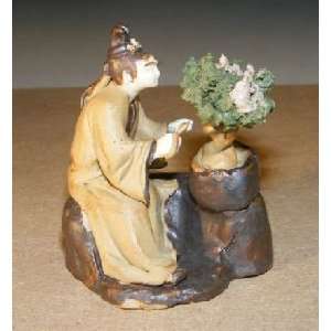 Bonsai Boys Ceramic Figurine Woman Trimming Bonsai Tree Measures 2 0 