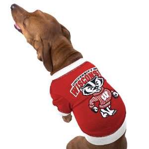 Wisconsin Badgers Cardinal Collegiate Dog T shirt:  Sports 