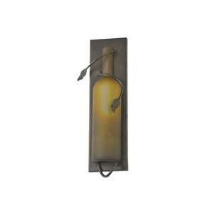   Frosted Green Wine Bottle Pocket Wall Sconce