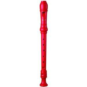   Recorder HY 26B Red 3 Piece Baroque Fingering Musical Instruments