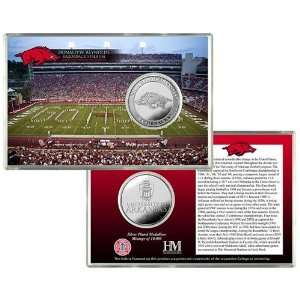  University of Arkansas Razorback Stadium Silver Coin Card 