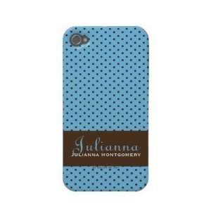  iPhone 4 Custom Case Mate Blue Polka Dots Iphone 4 Covers 