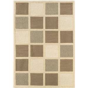 Couristan Super Indo Natural Textured Squares Beige Natural Rectangle 