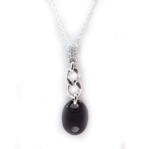  Necklace silver Grain De Café black white. Jewelry