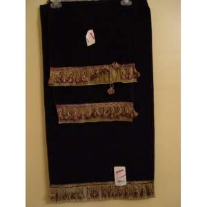   Aire Decorative Towel Sets (Black) w/Gold tassel trims
