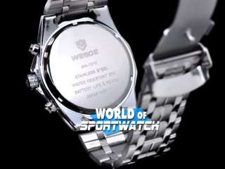 WEIDE 3 Decorative Dials Mans Quartz Watch Brown New  