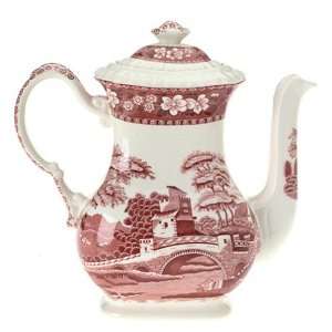    Spode Tower Pink 6 Cup Coffee Pot and Cover: Kitchen & Dining