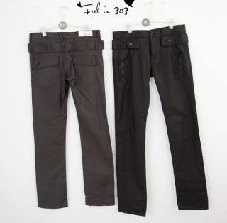 Mens Korean Style Slim Fit Pocket Design Casual Pants  