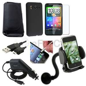 7in1 Accessory Charger Holder Case Mount Stylus LCD For HTC Inspire 4G 