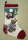 Boyds Bears ENJOY THE RIDE Tapestry Christmas Stocking