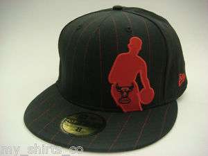 Chicago Bulls NBA Logoman Pin Stripe New Era Fitted Hat  