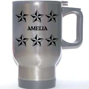  Personal Name Gift   AMELIA Stainless Steel Mug (black 