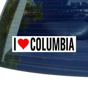  I Love Heart COLUMBIA   South Carolina Window Bumper 