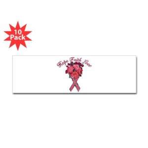   10 Pack) Cancer Pink Ribbon Survivor Hope Faith Love 