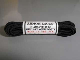 Armor Laces© Black Tactical Boot & Shoe Laces  