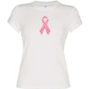   Texas Longhorns Womens White Pink Ribbon T Shirt