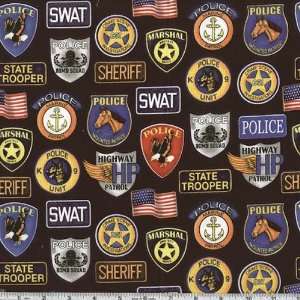  45 Wide Americas Heroes Law Enforcement Badges Black 
