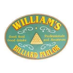 Personalized Billiard Parlor Oval Plaque 